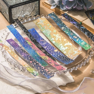 Starry sky and butterfly stickers set for DIY scrapbooking with laser silver finish