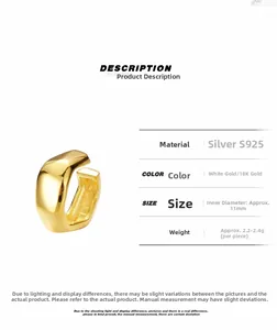 Détails du ear cuff géométrique en argent S925 avec un diamètre intérieur de 11mm