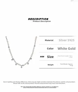 Macro detail of S925 sterling silver pearl necklace with floral pendant and dimensions