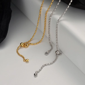 Collane in argento sterling S925 con perline strutturate in finitura oro e argento