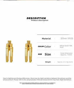 Macro view of S925 sterling silver hollow double-layer geometric earrings with measurements