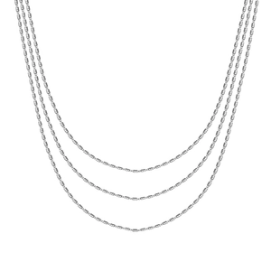 Collier multi-rangs en argent sterling S925 à trois couches au style minimaliste moderne