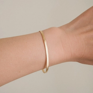 Bracelet élégant à chaîne serpent en acier inoxydable doré pour femmes et hommes