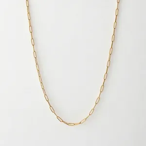 Classic 14k gold plated stainless steel paperclip chain necklace for women