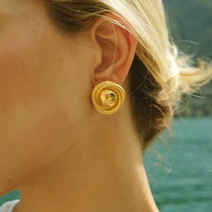 Classic 18K gold-plated stainless steel teardrop earrings in a minimalist retro design