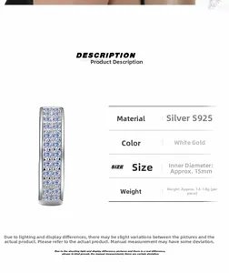 Dettaglio degli orecchini a cerchio in argento S925 con doppia fila di zirconi blu