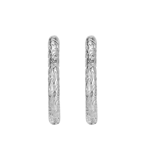 Boucles d'oreilles C en argent sterling S925 avec motif d'herbe Tang sur fond blanc