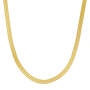 Handmade S925 sterling silver flat snake chain necklace with a minimalist gold finish