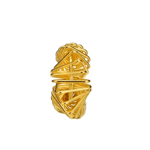 Pendientes de capullo en plata S925 hechos a mano con hilo hueco bañado en oro