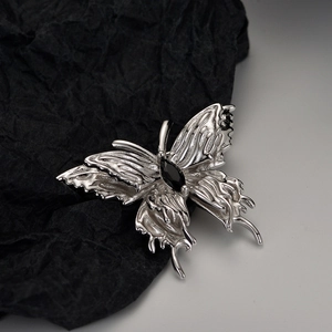 Niche Designer S925 Sterling Zilver Onregelmatige Vlinder Broche Voor Dames Vintage Textuur Strass Sieraden Accessoire