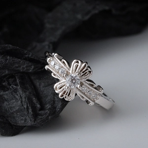 925 Sterling Silver Bowknot Cross Hoop Earrings For Women Korean Style Rhinestone Ear Buckle Gothic Fashion Jewelry Gift