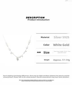 Dettaglio della collana a stella in argento S925 con eleganti perle di conchiglia