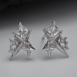 Boucles d'Oreilles Clous Étoile en Argent Sterling 925 Avec Strass Clous d'Oreilles Brillants Minimalistes pour Femmes Bijoux Tendance Cadeau