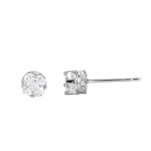 Élégantes boucles d'oreilles en argent 925 avec zircon carré et serti à quatre griffes