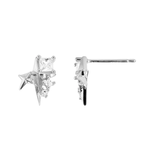 Boucles d'oreilles étoiles minimalistes en argent S925 avec pierres de zircone