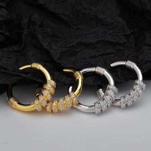 925 Sterling Silver Geometric Spiral Ear Cuff For Women No Piercing Rhinestone Inlaid Gold Silver Personalized Clip Earrings