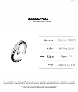 Macro detail of S925 sterling silver ring with embossed animal pattern in platinum finish