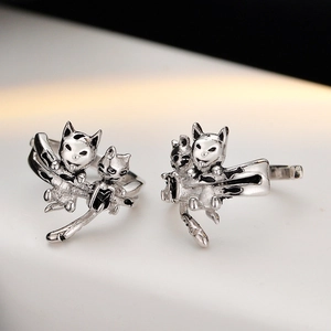 S925 Sterling Silver Cat Ear Cuffs For Women Niche Design Cartoon Animal Non Pierced Earrings Korean Style Jewelry Accessory