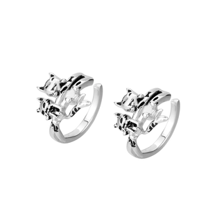Adjustable S925 sterling silver cat rings with vintage finish for a unique style