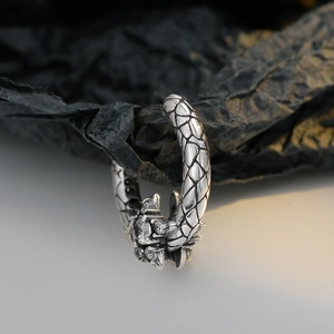 Vintage S925 sterling silver crackle hoop earrings with crystal star accents for women