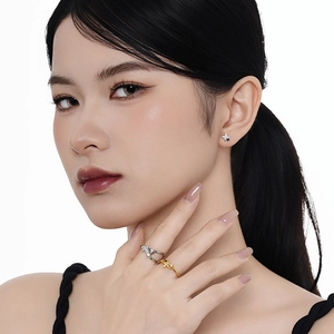 S925 sterling silver star stud earrings and stacking rings set for women jewelry