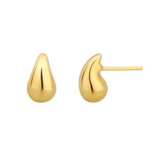 Boucles d'oreilles gouttes minimalistes en argent S925 avec finition dorée polie et élégante