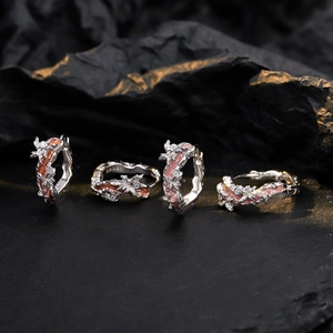 S925 sterling silver irregular butterfly hoop earrings with colorful enamel and zircon