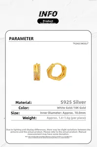 Macro detail of geometric S925 silver hoop earrings with diamond pavé and 10mm inner diameter