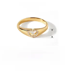 Macro shot of 925 sterling silver heart ring with pavé cubic zirconia detail