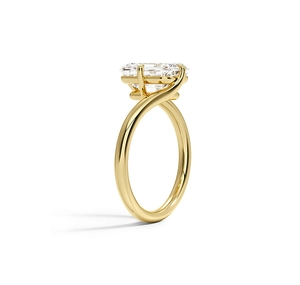 Detail of S925 silver ring featuring a large rectangular zircon stone and sleek gold finish