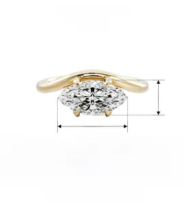Macro detail of marquise cut cubic zirconia stone set on a twisted 925 silver ring band