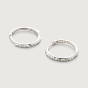 Orecchini a cerchio minimalisti in argento S925 con pavé di pietre zirconi