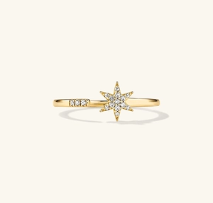 Macro detail of gold S925 sterling silver hexagram star ring with inlaid cubic zirconia