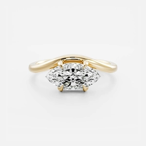 S925 Sterling Silver Marquise Cut Zirconia Ring For Women Minimalist 18K Gold Plated Wave Band Finger Fashion Jewelry Gift