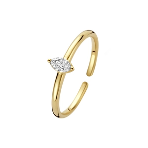 Minimalist Marquise Zirconia 925 Sterling Silver Open Ring Adjustable Elegant Finger Jewelry For Women Daily Accessory