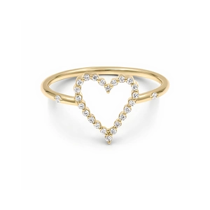 925 Sterling Silver Heart Hollow Ring For Women Minimalist Fashion Pave Rhinestone Finger Ring Elegant Jewelry Gift