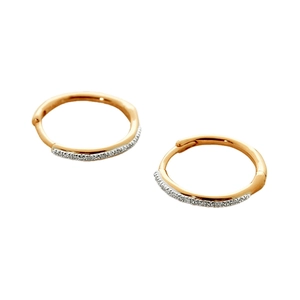 Eleganti orecchini a cerchio in argento 925 placcati in oro rosa con intarsio in zircone