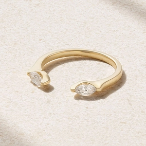Luxury 925 Sterling Silver Open Ring For Women Minimalist Marquise Rhinestone Adjustable Gold Silver Plated Jewelry Ring