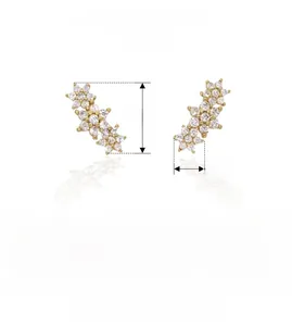 Gros plan sur les boucles d'oreilles étoile en argent 925 avec dimensions et détails