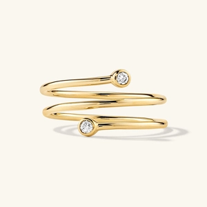 S925 Sterling Silver Multi Layer Spiral Open Ring With Rhinestone 18K Gold Plated Luxury Fashion Adjustable Finger Ring For Women Men