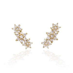 Boucles d'Oreilles Clous Étoile Hexagramme en Argent Sterling 925 Femme Pavé Zirconia Étincelant Bijoux de Mode Cadeau