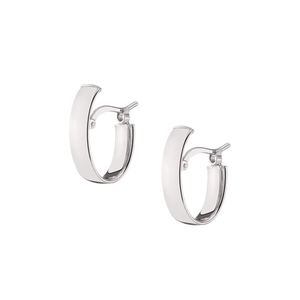Minimalist S925 sterling silver hoop earrings with a polished mirror finish for daily wear