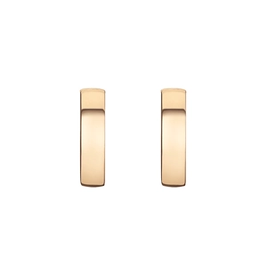 Polished rose gold S925 sterling silver hoop earrings with a minimalist wide band design