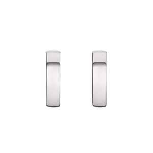 Minimalist S925 sterling silver rectangular hoop earrings with mirror polished finish
