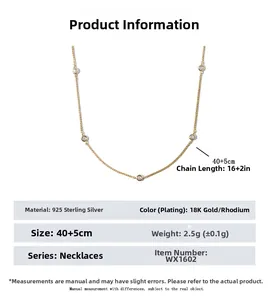 Détail macro du collier en argent sterling S925 avec placage or 18K et zircons