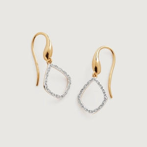 925 Sterling Silver Geometric Hollow Quadrilateral Earhook Earrings Pave Rhinestone Drop Earrings For Women Jewelry Gift