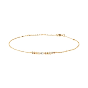 Elegant S925 sterling silver bracelet with multi-colored zircons and marquise main stone