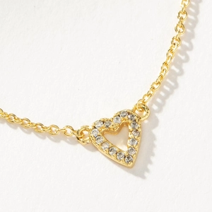 Collana con Pendente a Cuore in Argento Sterling 925 Minimalista Lussuosa con Strass Cuore Traforato per Donna Gioielli Matrimonio