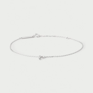 Bracelet minimaliste en argent sterling S925 avec petit pendentif cylindre pour femmes
