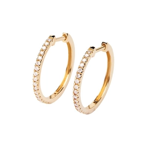 Elegant gold-plated sterling silver hoop earrings with shimmering pavé cubic zirconia